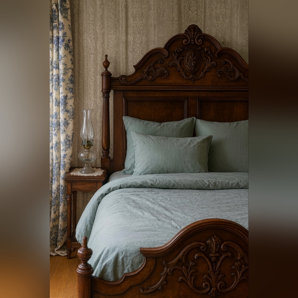 Sage Green King Duvet Cover Set with 2 Pillow Shams – Soft Cotton Blend